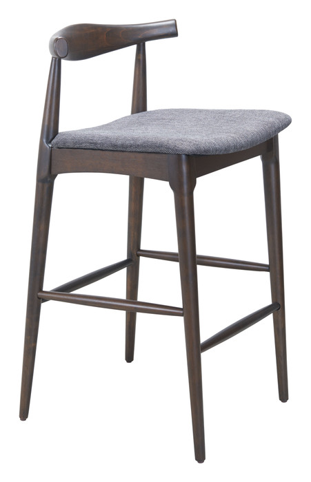 Zuo Modern Tuzka Barstool (Set of 2) Gray & Espresso