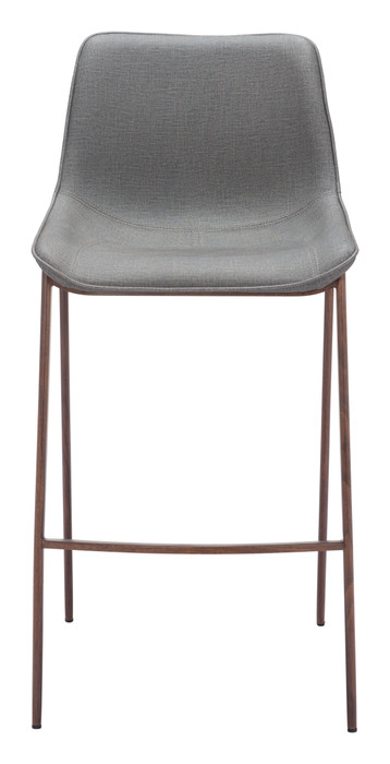 Zuo Modern Magnus Barstool (Set of 2) Slate Gray & Walnut