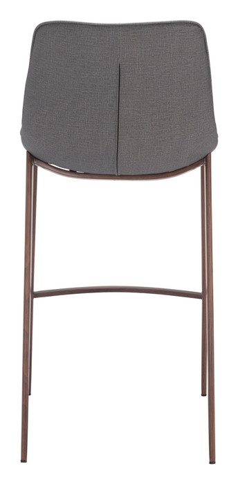Zuo Modern Magnus Barstool (Set of 2) Slate Gray & Walnut
