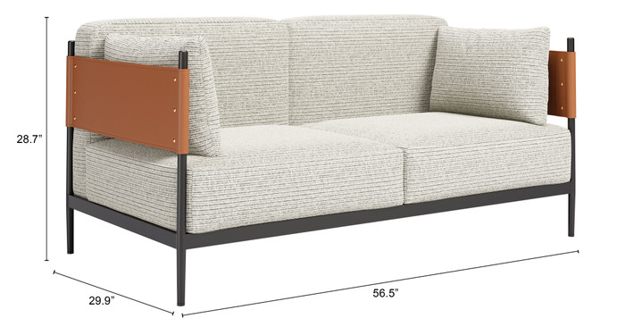 Zuo Modern Stirbe Loveseat Gray