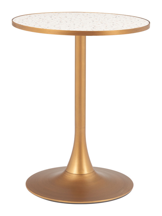 Zuo Modern Bite Bistro Table Beige & Gold