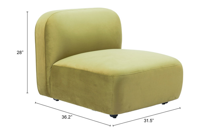Zuo Modern Biak Middle Chair Green
