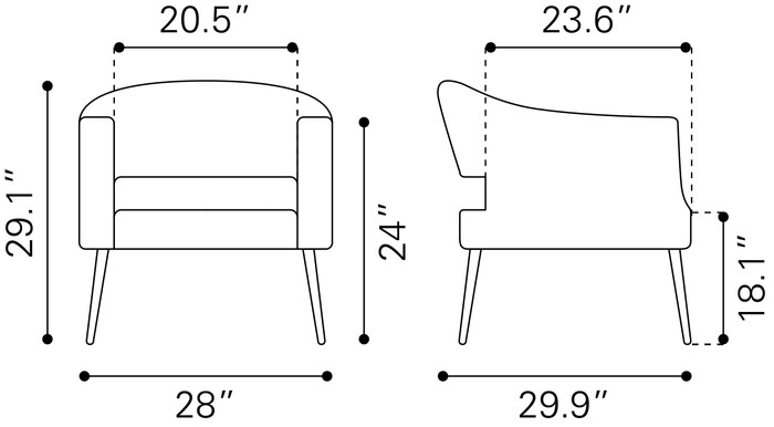 Zuo Modern Berkeley Accent Chair Vintage Brown