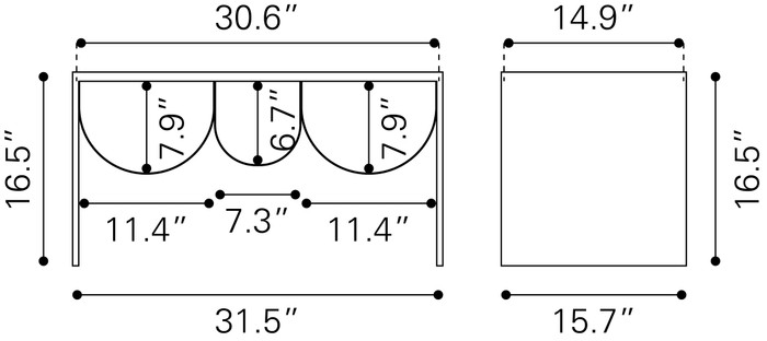 Zuo Modern Aveiro Coffee Table Copper & Black