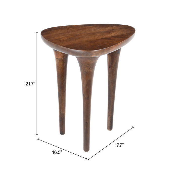 Zuo Modern Spiker Side Table Walnut