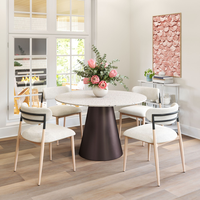 Zuo Modern Jorf Dining Table Beige & Bronze