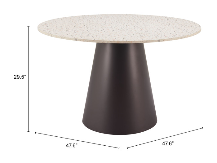 Zuo Modern Jorf Dining Table Beige & Bronze