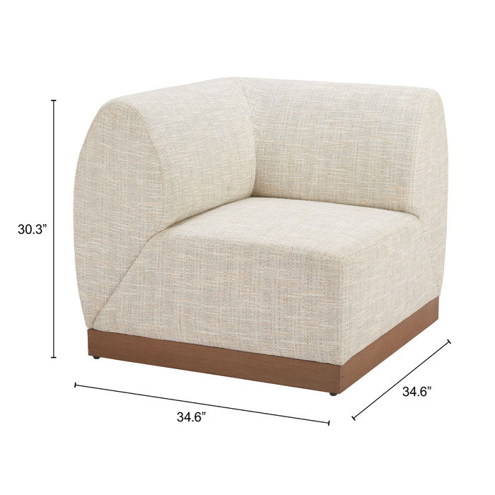 Zuo Modern Christy Corner Chair Beige