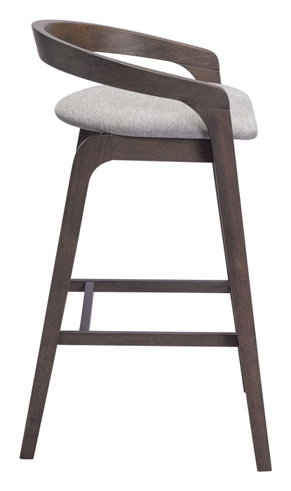 Zuo Modern Troy Barstool (Set of 2) Dove Gray & Espresso