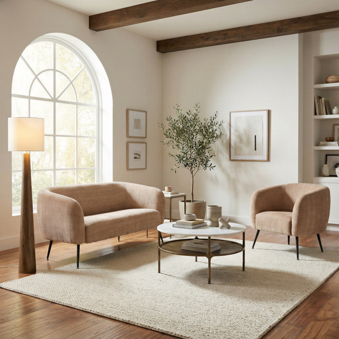 Zuo Modern Racine Loveseat Linen Beige