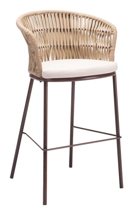 Zuo Modern Freycinet Barstool (Set of 2) Natural