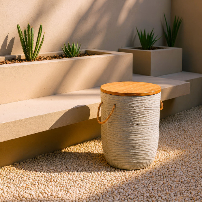 Zuo Modern Biban Side Table Natural & Gray