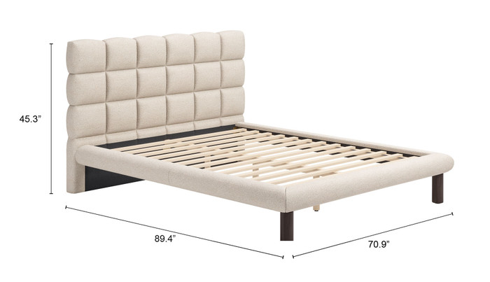 Zuo Modern Placid Queen Bed Beige