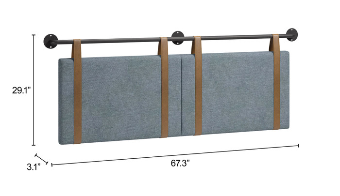 Zuo Modern Zeva Floating Queen Headboard Gray