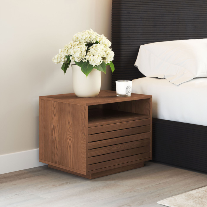 Zuo Modern Slit Nightstand Walnut