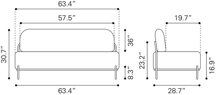 Zuo Modern Arendal Sofa Vanilla