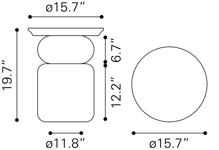 Zuo Modern Colombo Side Table Black