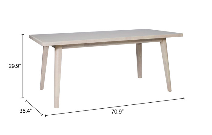Zuo Modern Roms Dining Table Whitewashed