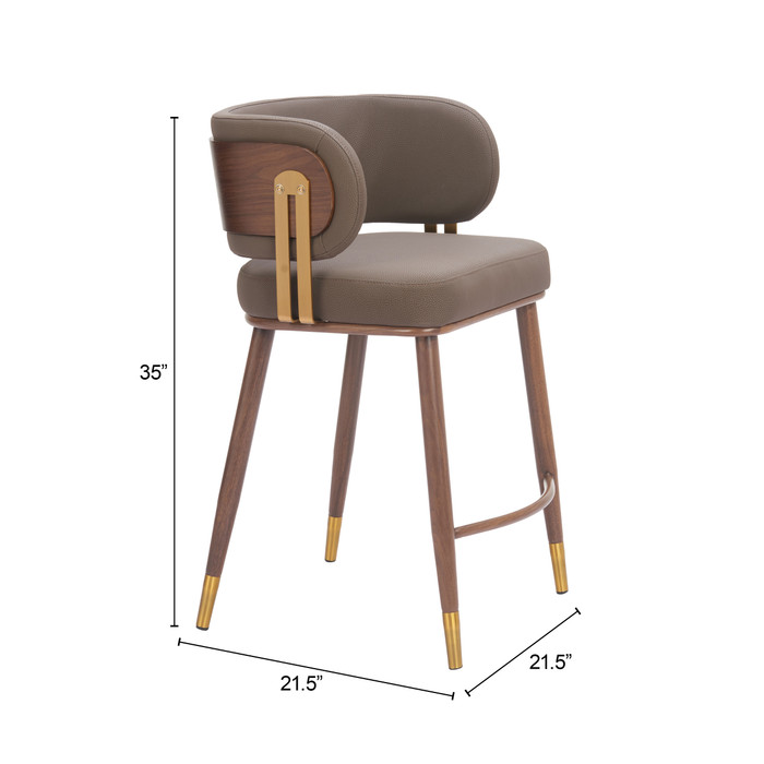 Zuo Modern Brew Counter Stool Brown & Walnut