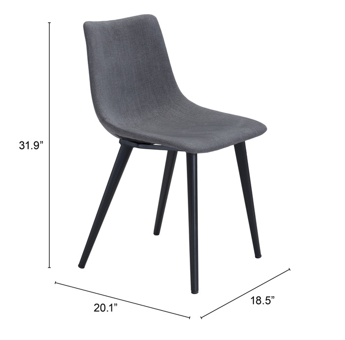 Zuo Modern Daniel Dining Chair (Set of 2) Gray