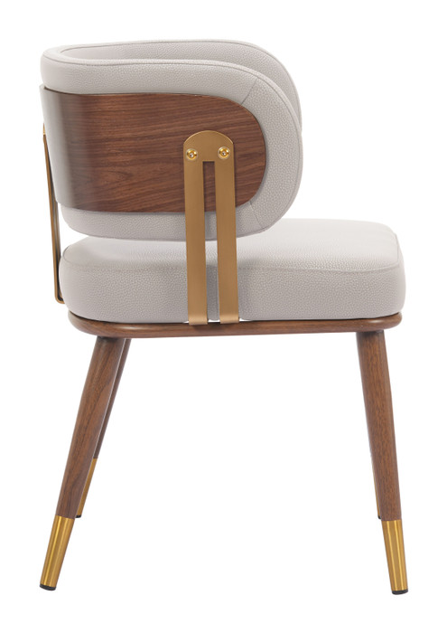 Zuo Modern Brew Dining Chair Beige & Walnut