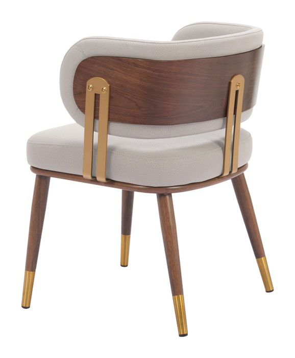 Zuo Modern Brew Dining Chair Beige & Walnut