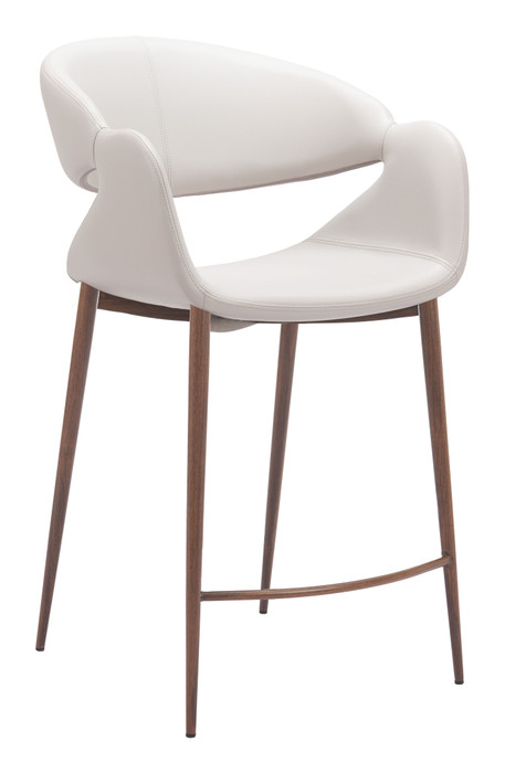 Zuo Modern Limay Counter Stool Beige & Walnut