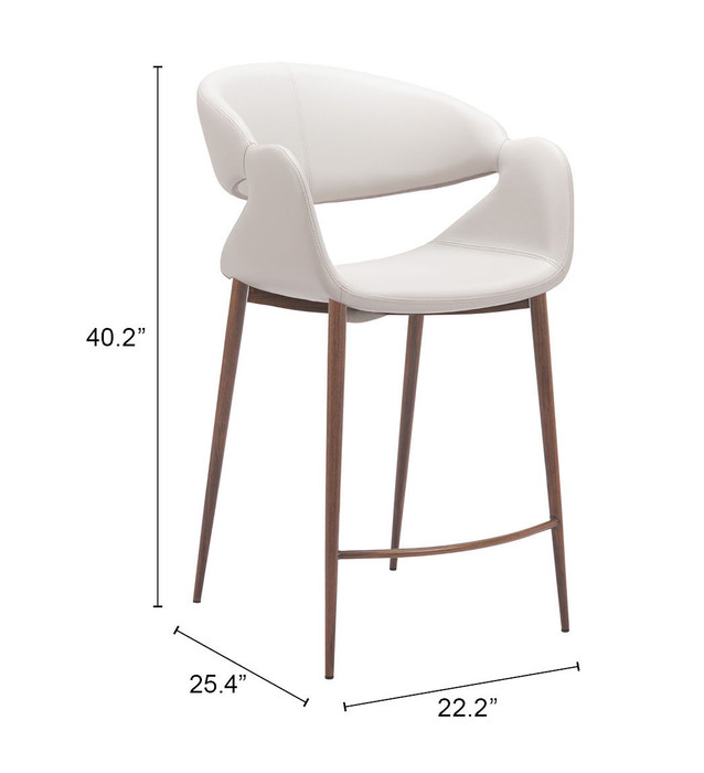 Zuo Modern Limay Counter Stool Beige & Walnut