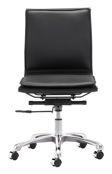 Zuo Modern Lider Plus Armless Office Chair Black