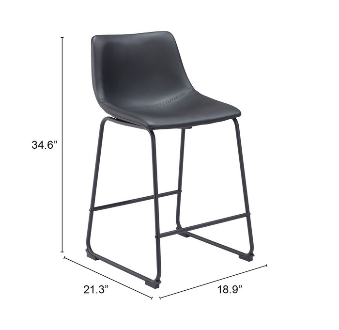 Zuo Modern Smart Counter Stool (Set of 2) Black