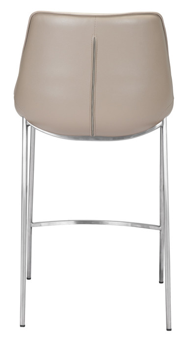Zuo Modern Magnus Counter Stool (Set of 2) Brown & Silver