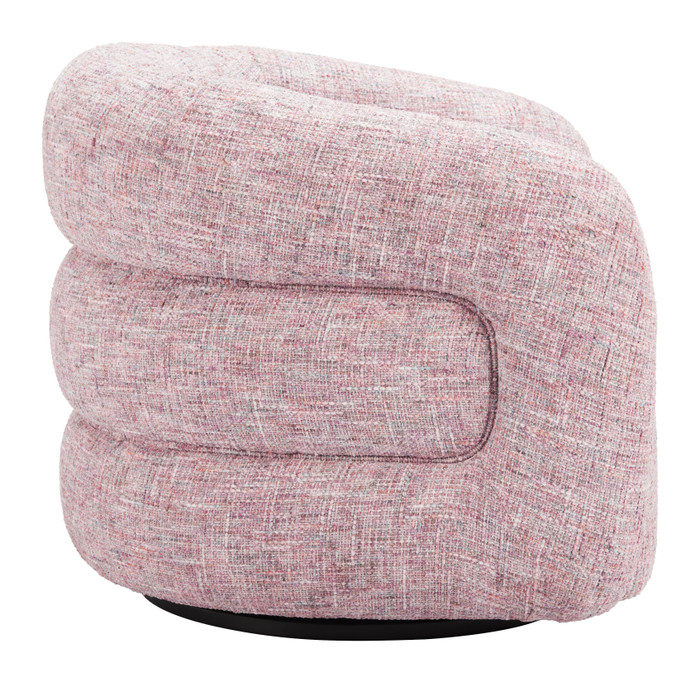 Zuo Modern Refine Swivel Chair Pink Tweed
