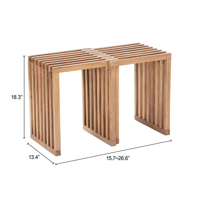 Zuo Modern Riviera Extendable Stool (Set of 2) Natural