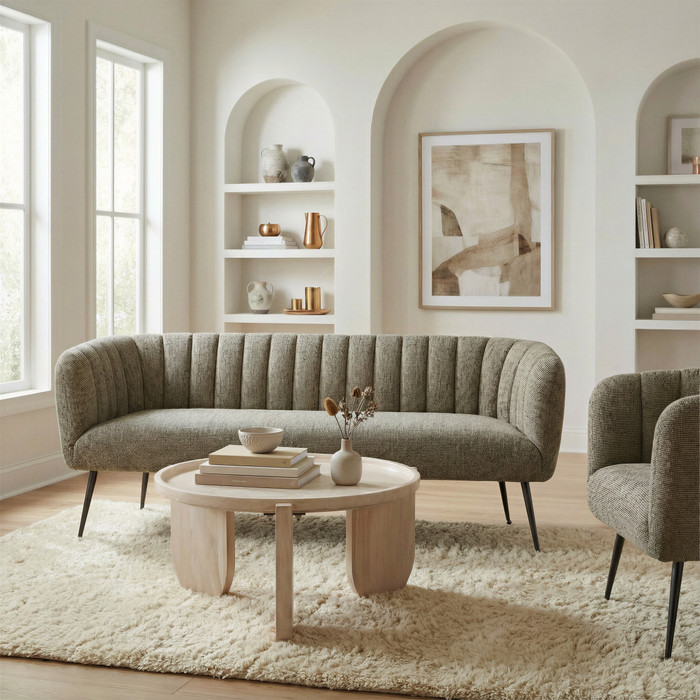 Zuo Modern Deco Sofa Green Tweed