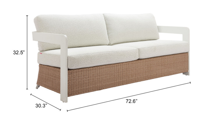 Zuo Modern Gelo Sofa White & Brown