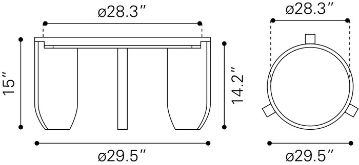 Zuo Modern Nador Coffee Table Natural