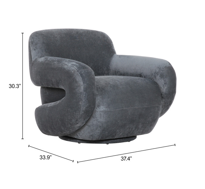 Zuo Modern Boble Swivel Chair Storm Gray
