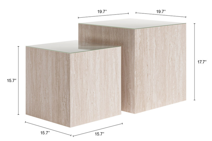 Zuo Modern Cambro Coffee Table Set (2-Piece) Stone Beige