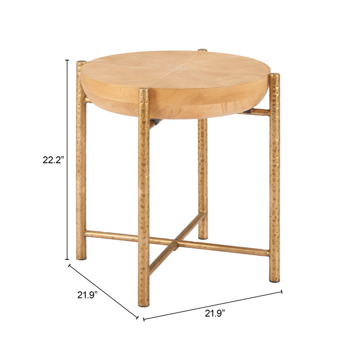 Zuo Modern Halva Side Table Natural