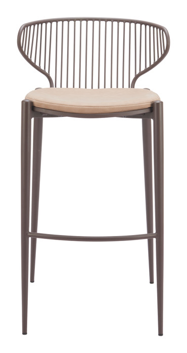 Zuo Modern Silues Barstool (Set of 2) Taupe & Brown