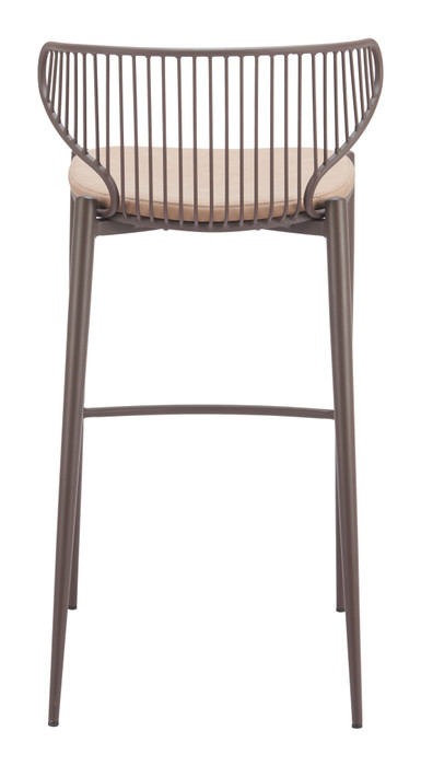 Zuo Modern Silues Barstool (Set of 2) Taupe & Brown