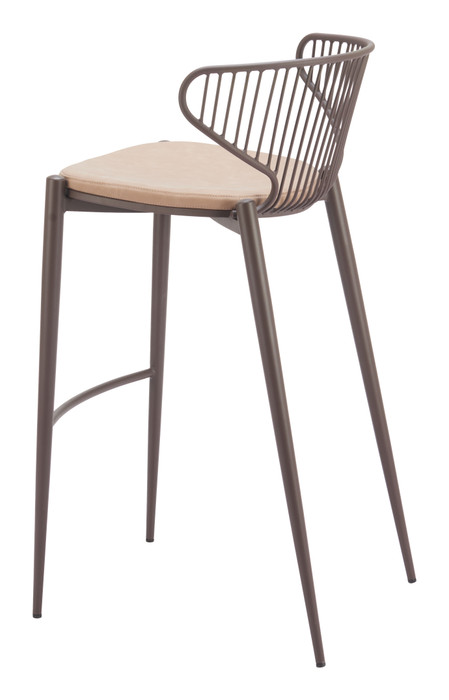 Zuo Modern Silues Barstool (Set of 2) Taupe & Brown