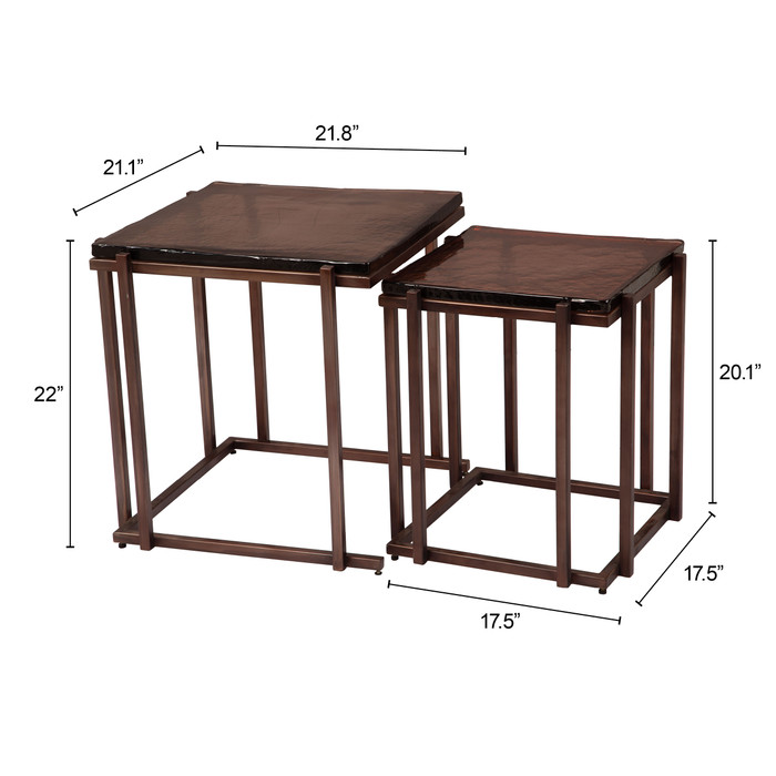 Zuo Modern Shimai Nesting Tables (2-Piece) Bronze