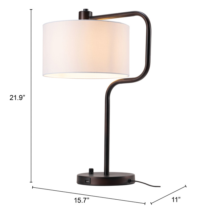 Zuo Modern Middlemist Table Lamp White