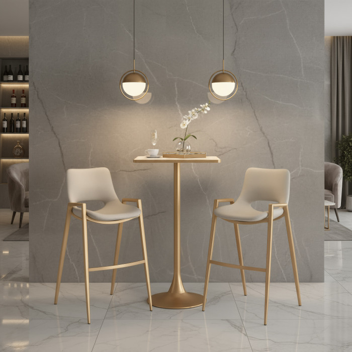 Zuo Modern Spot Bar Table Beige & Gold