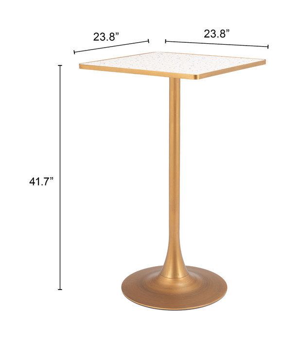 Zuo Modern Spot Bar Table Beige & Gold