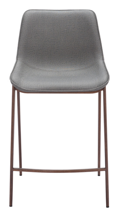 Zuo Modern Magnus Counter Stool (Set of 2) Slate Gray & Walnut