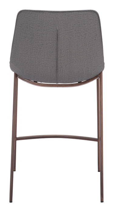 Zuo Modern Magnus Counter Stool (Set of 2) Slate Gray & Walnut