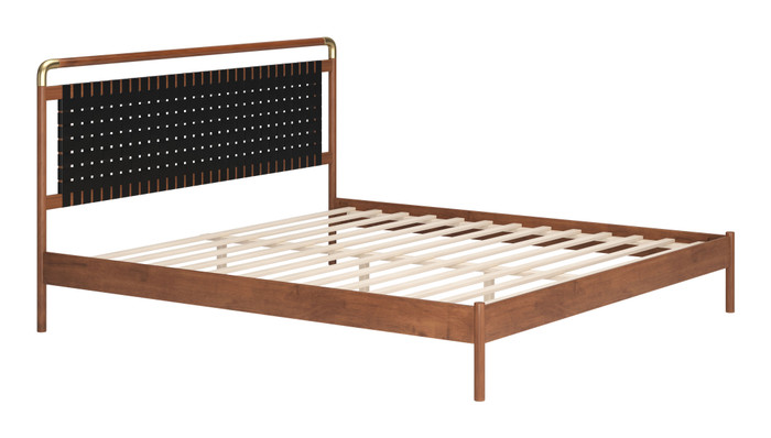 Zuo Modern Netz King Bed Black & Walnut