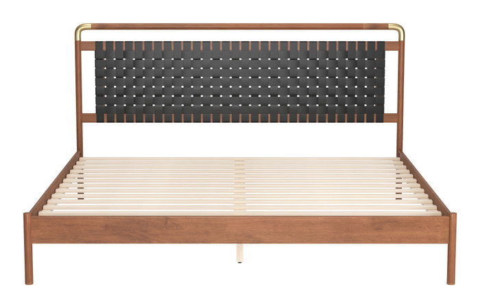 Zuo Modern Netz King Bed Black & Walnut
